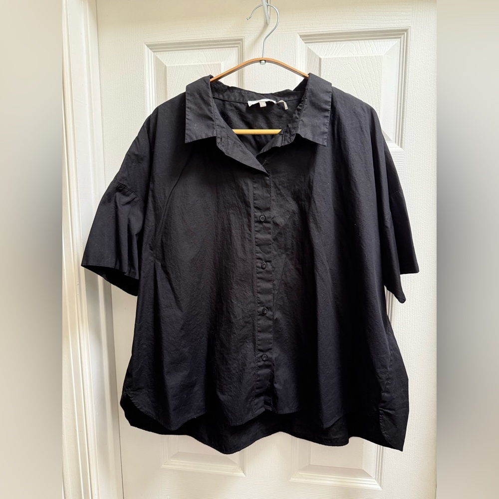 Calvin Klein Black Short Sleeve Button-Up Shirt